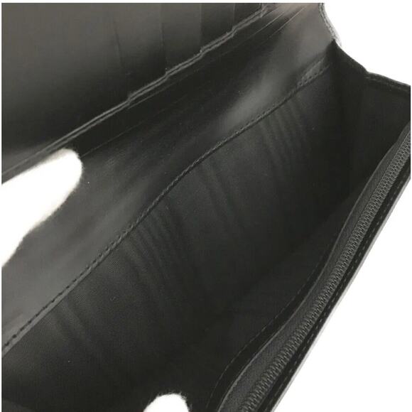 Salvatore Ferragamo Black Embossed Leather Long Bifold Wallet EUC - Picture 7 of 8